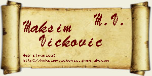 Maksim Vicković vizit kartica